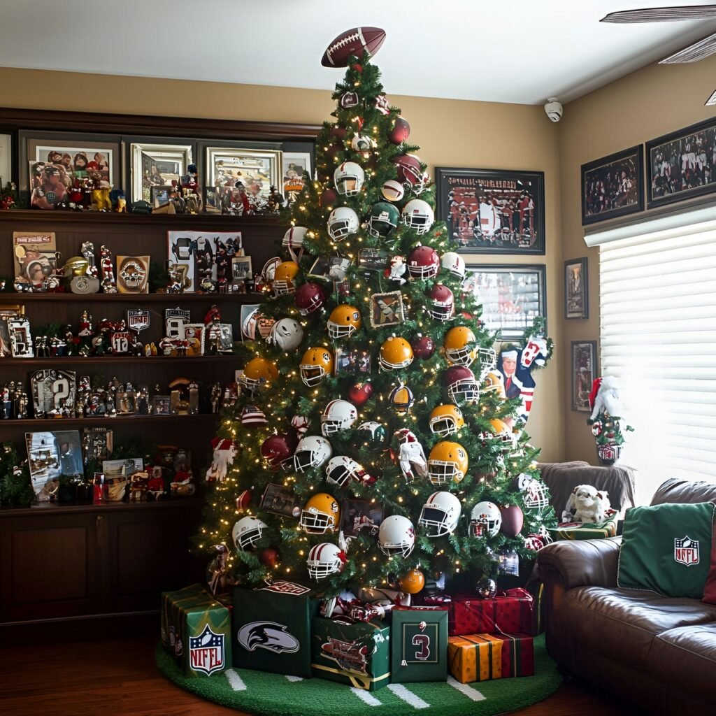 20. Sports Fan Christmas Tree: Deck the Halls with Team Spirit