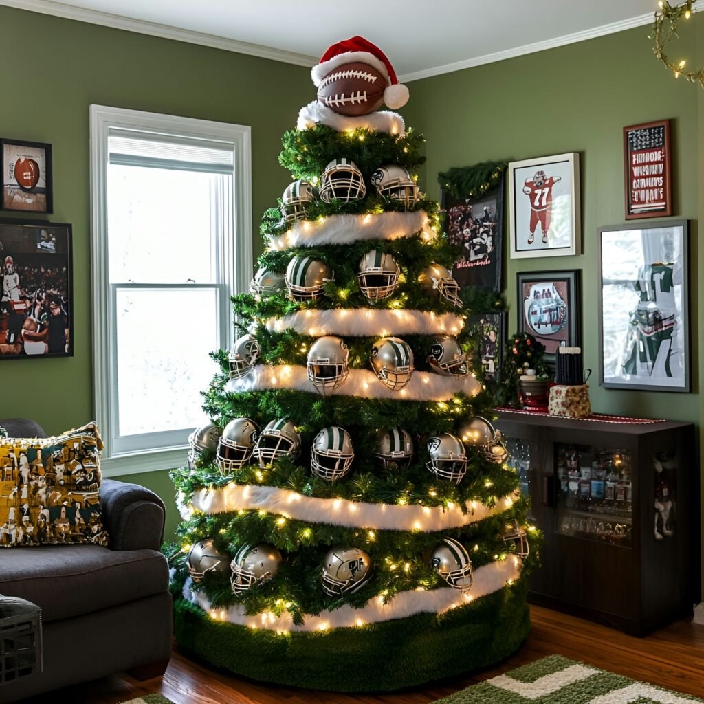 20. Sports Fan Christmas Tree: Deck the Halls with Team Spirit