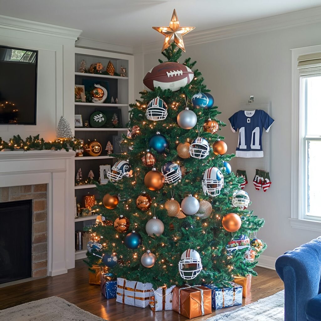 20. Sports Fan Christmas Tree: Deck the Halls with Team Spirit