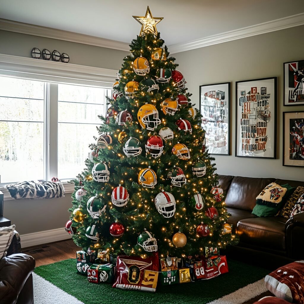 20. Sports Fan Christmas Tree: Deck the Halls with Team Spirit