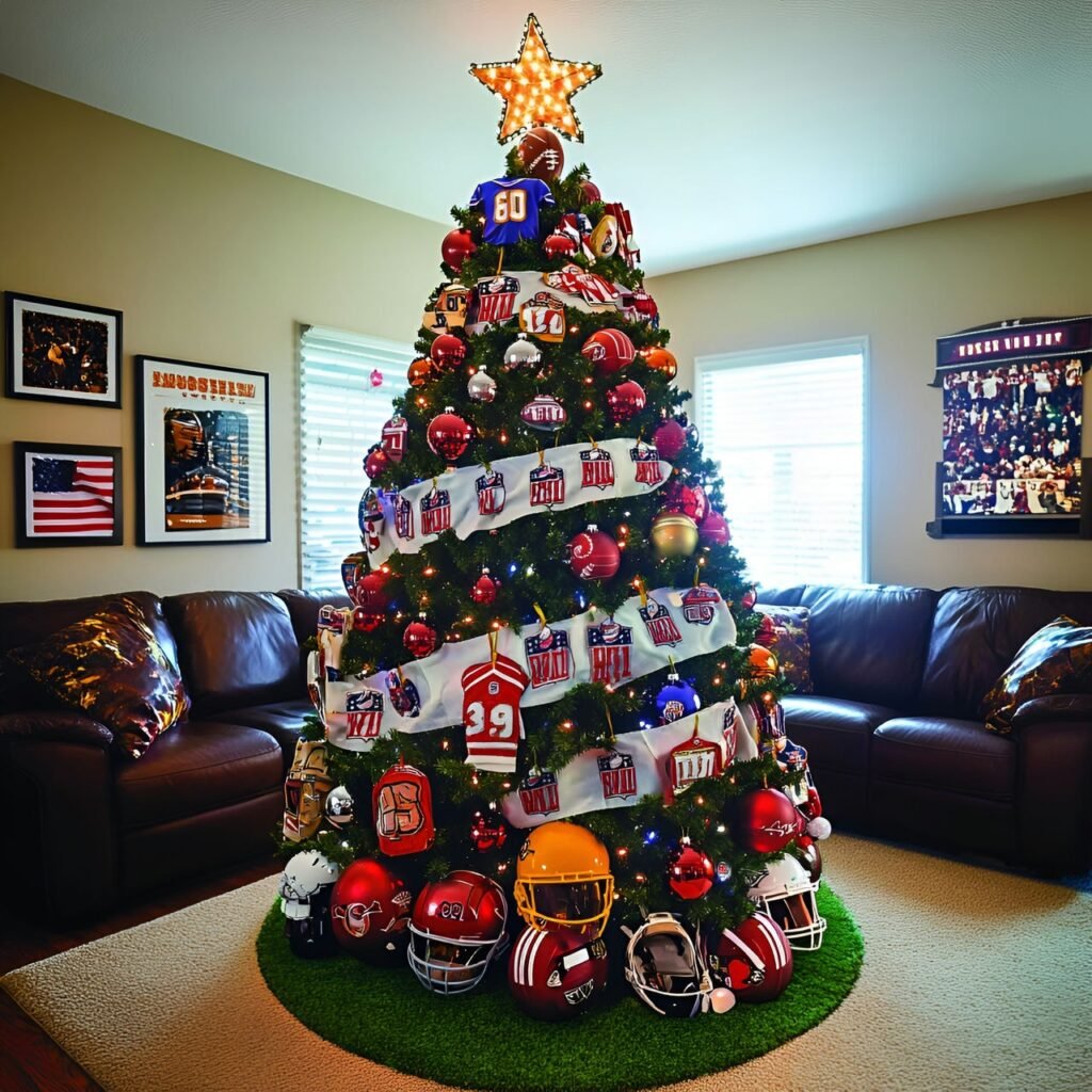 20. Sports Fan Christmas Tree: Deck the Halls with Team Spirit