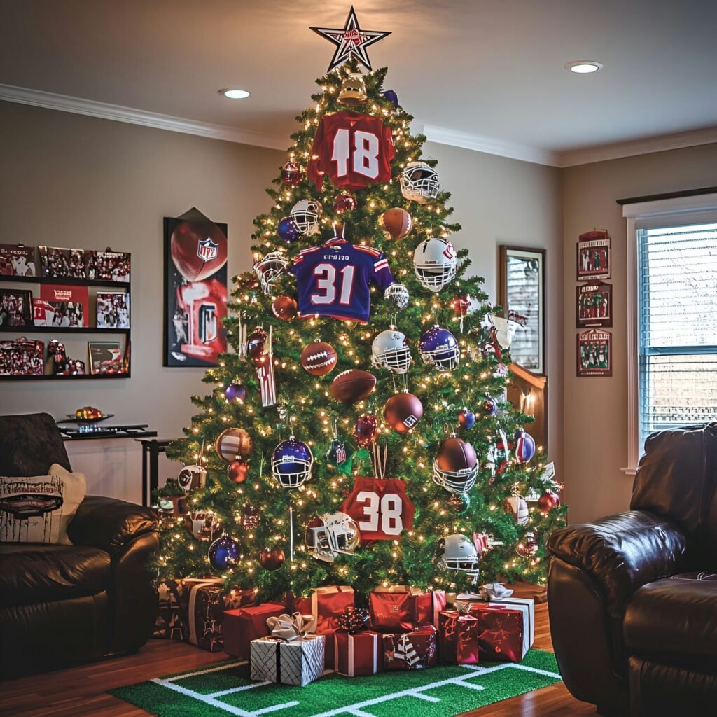 20. Sports Fan Christmas Tree: Deck the Halls with Team Spirit