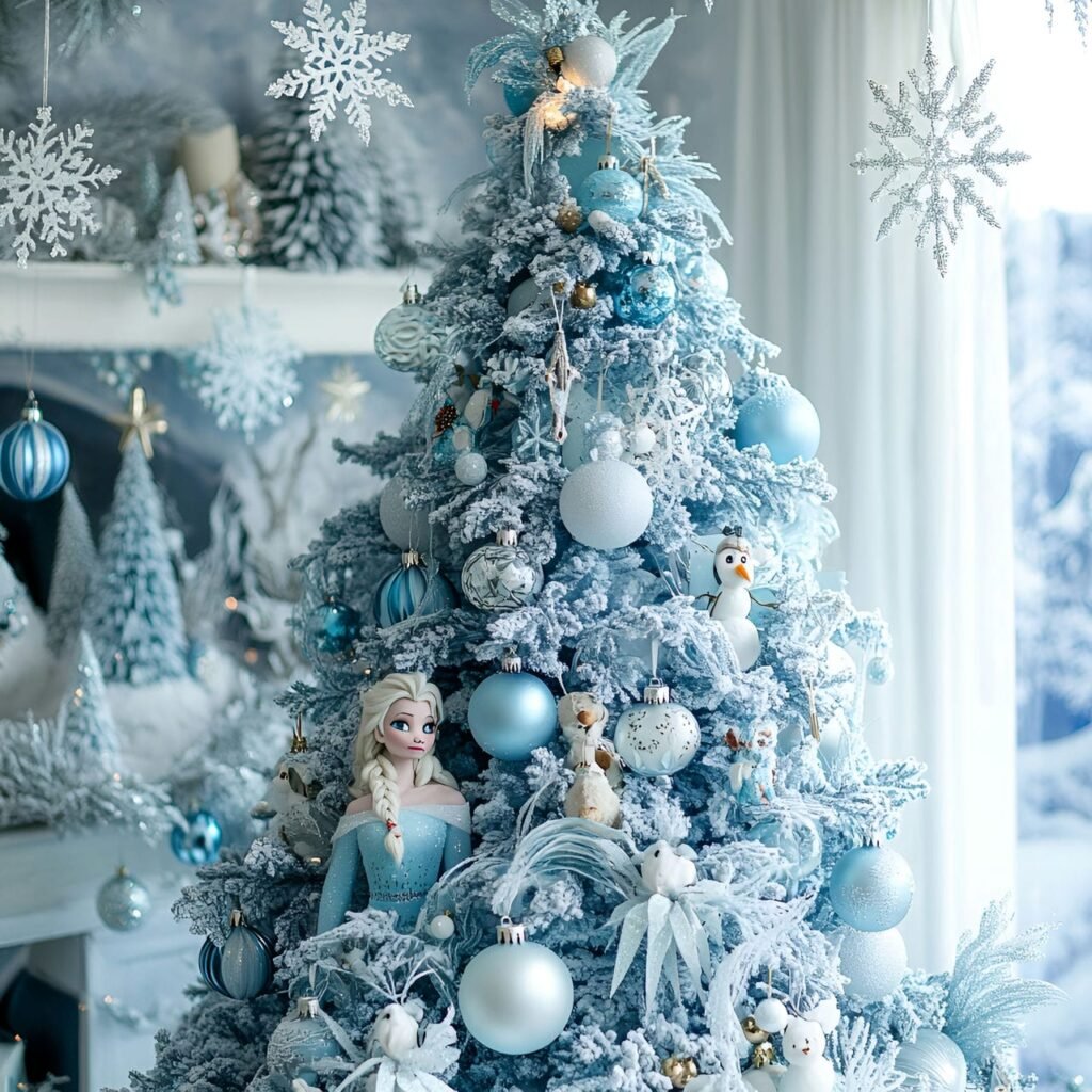 05. Frozen-Themed Christmas Tree: Create a Winter Wonderland with Elsa and Anna