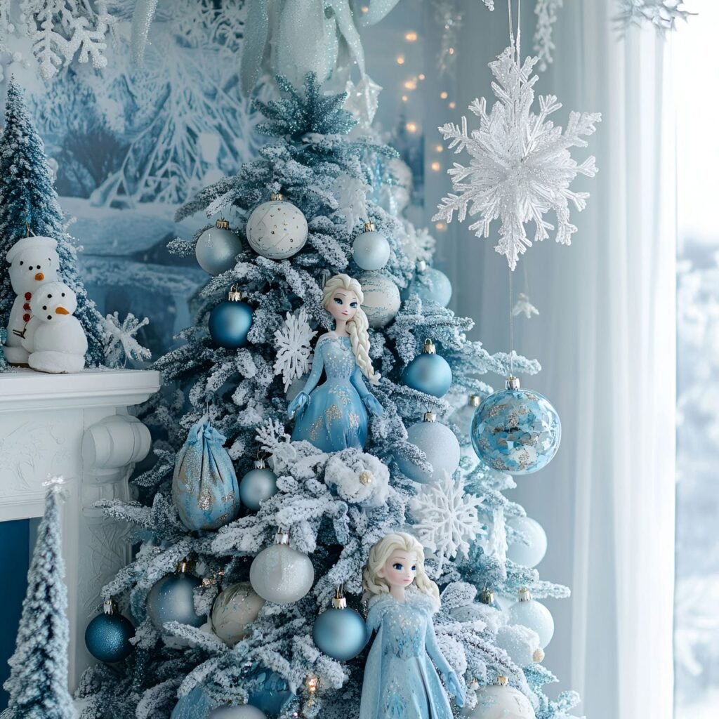 05. Frozen-Themed Christmas Tree: Create a Winter Wonderland with Elsa and Anna