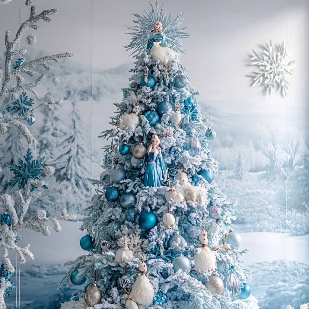 05. Frozen-Themed Christmas Tree: Create a Winter Wonderland with Elsa and Anna