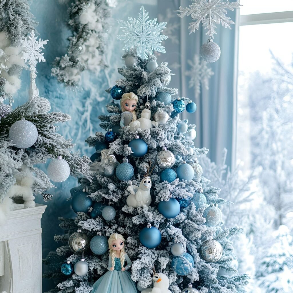 05. Frozen-Themed Christmas Tree: Create a Winter Wonderland with Elsa and Anna