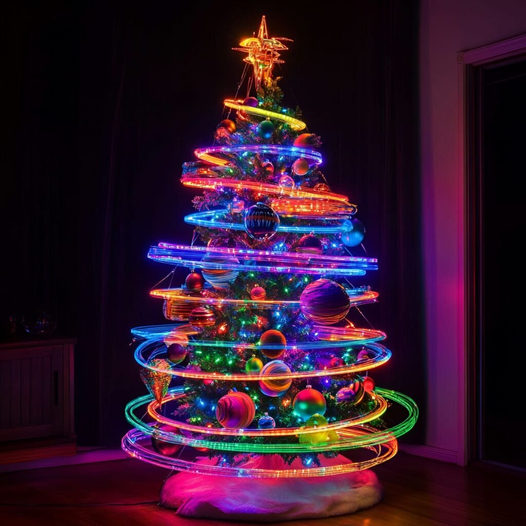 13. Space-Themed Christmas Tree: Blast Off into a Stellar Holiday Season