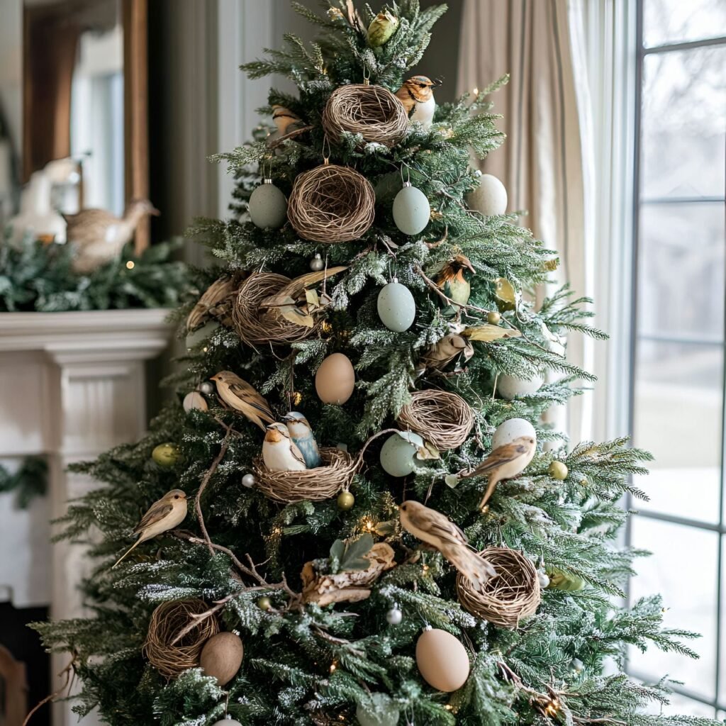 24. Garden Bird Tree with Bird Nests, Eggs, and Figurines