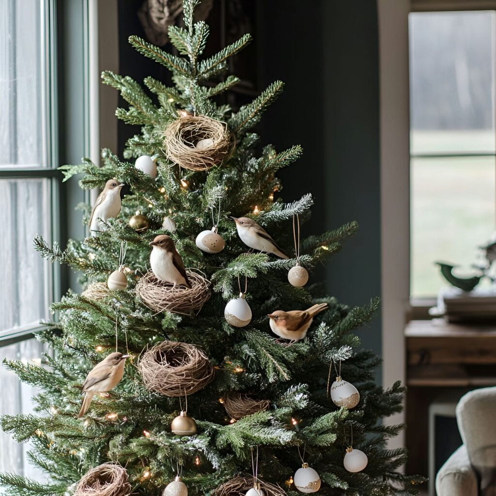 24. Garden Bird Tree with Bird Nests, Eggs, and Figurines