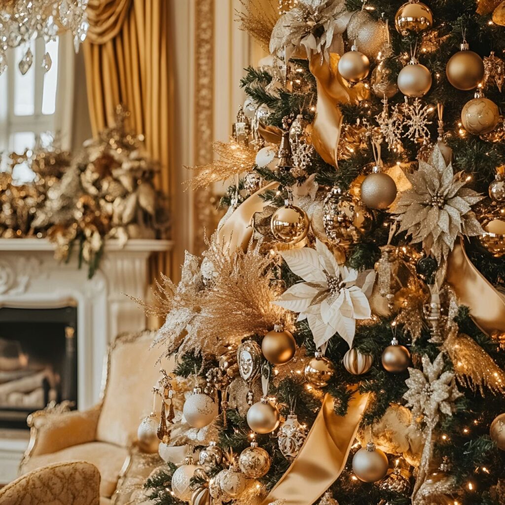 13. Gilded Age Christmas Tree with Gold & Bronze Ornaments