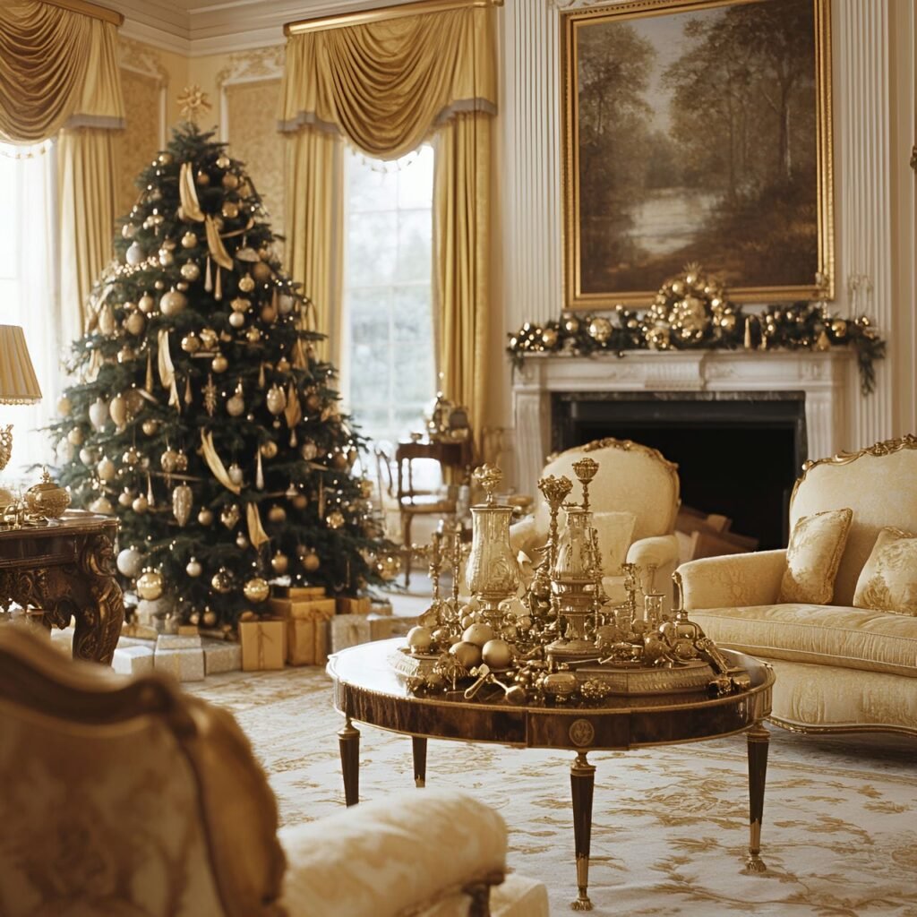 13. Gilded Age Christmas Tree with Gold & Bronze Ornaments