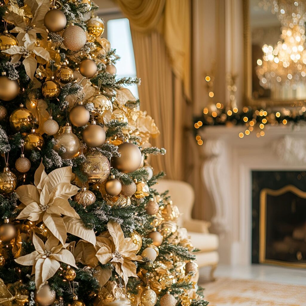 13. Gilded Age Christmas Tree with Gold & Bronze Ornaments