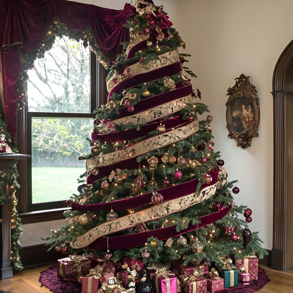 22. Vintage Victorian Christmas Tree: Timeless Holiday Elegance