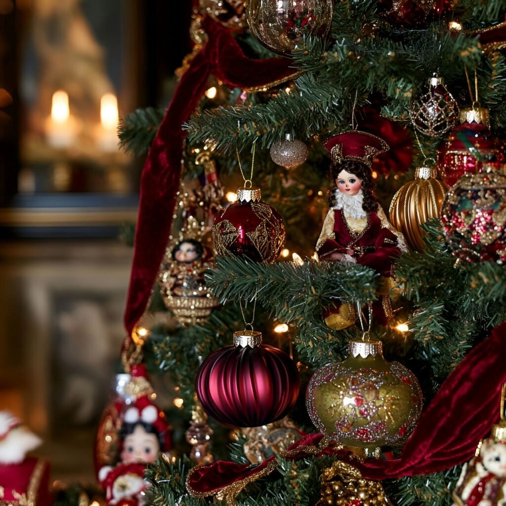 22. Vintage Victorian Christmas Tree: Timeless Holiday Elegance