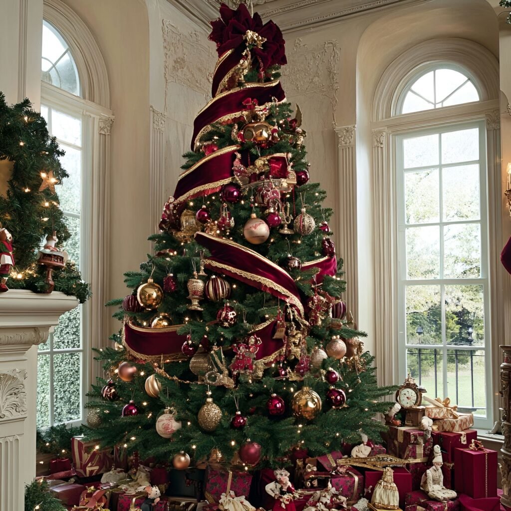 22. Vintage Victorian Christmas Tree: Timeless Holiday Elegance