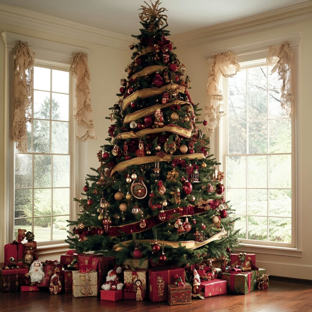 22. Vintage Victorian Christmas Tree: Timeless Holiday Elegance