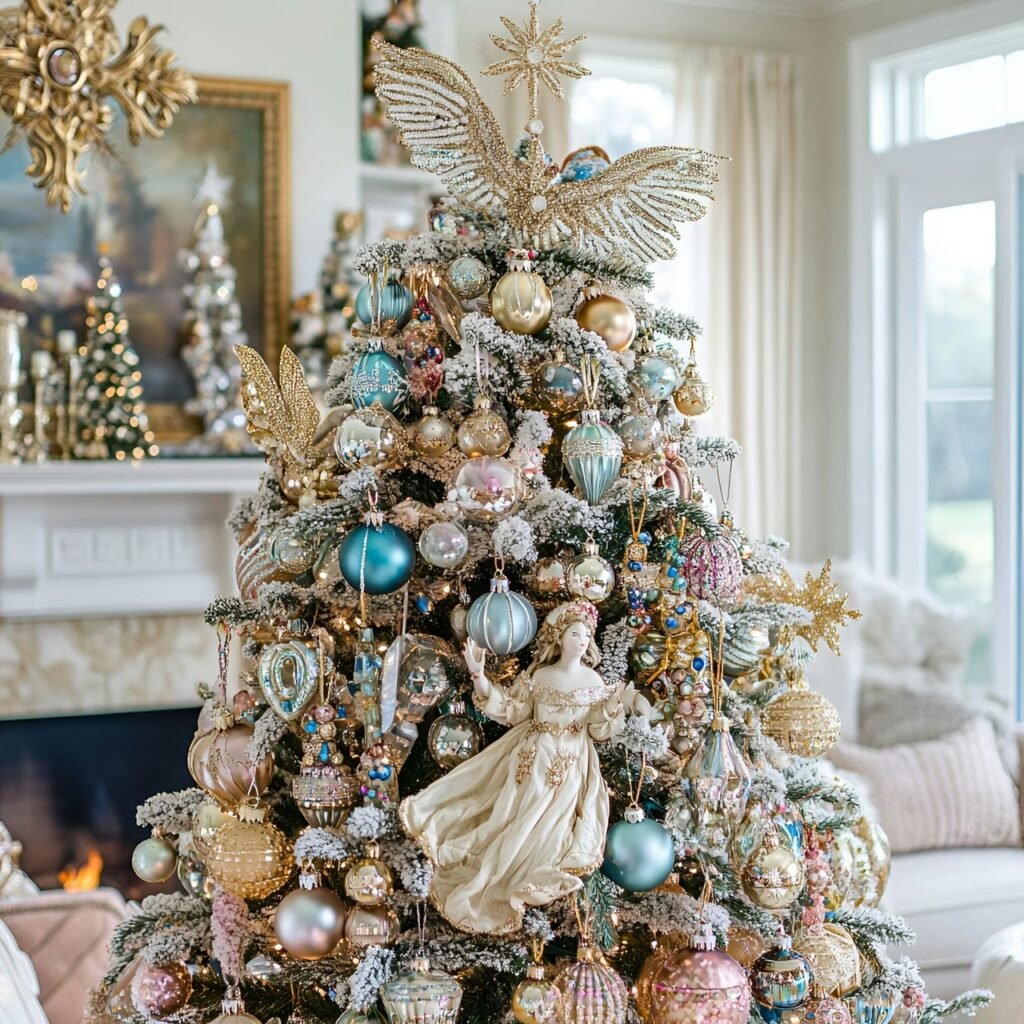 13. Handmade Bead Ornaments Tree with Sparkling Twinkles