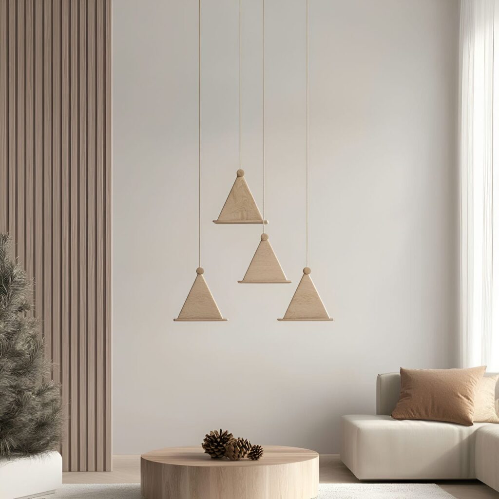 15. Hanging Ornament Tree with Floating Holiday Effect