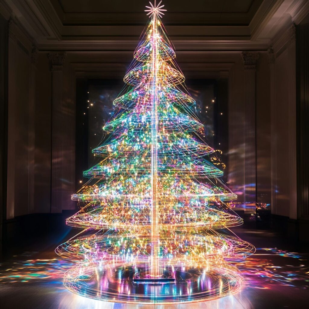 15. Holographic Holiday with Mesmerizing 3D Light Display