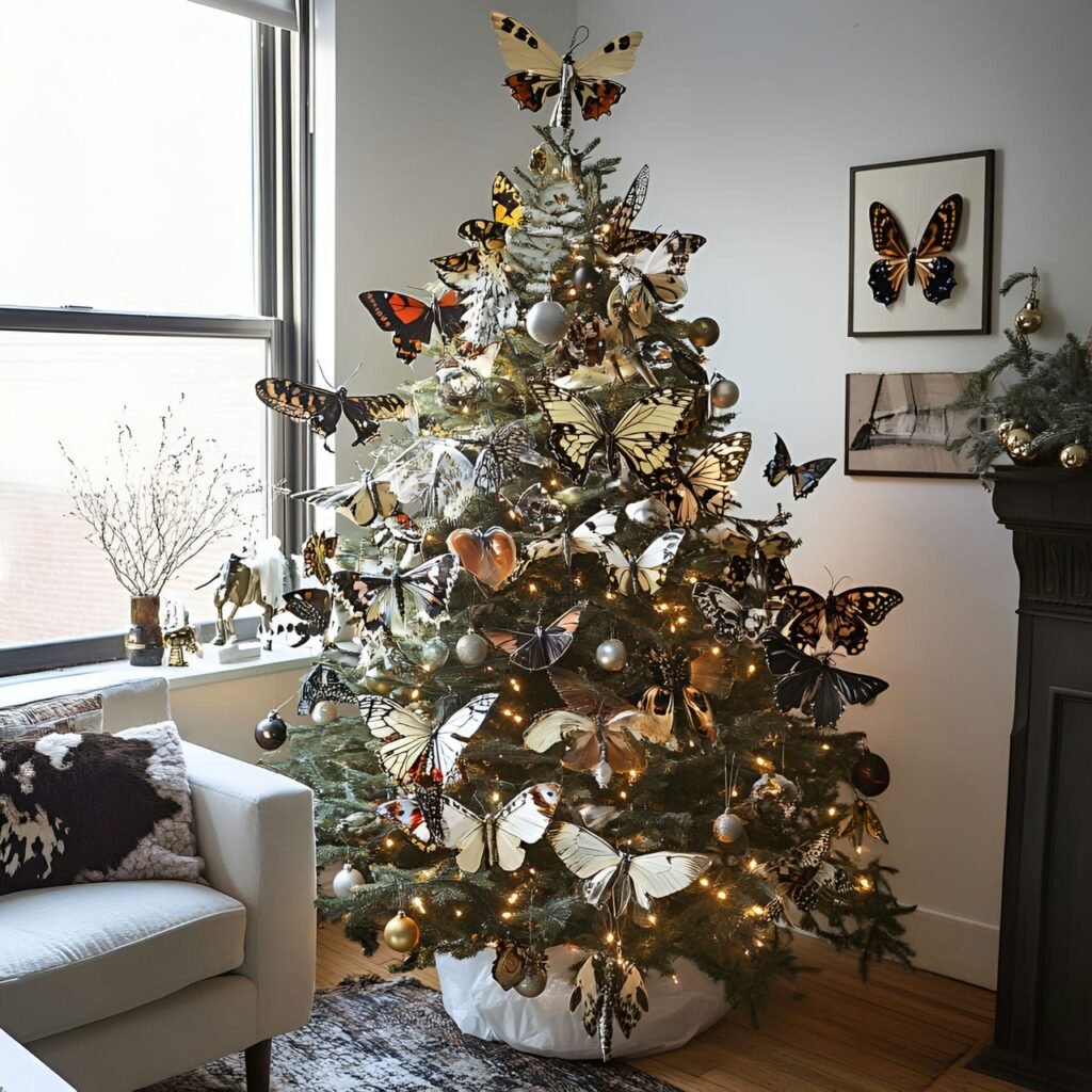 11. Insect & Butterfly Tree with Leafy Garlands and Beetle Ornaments