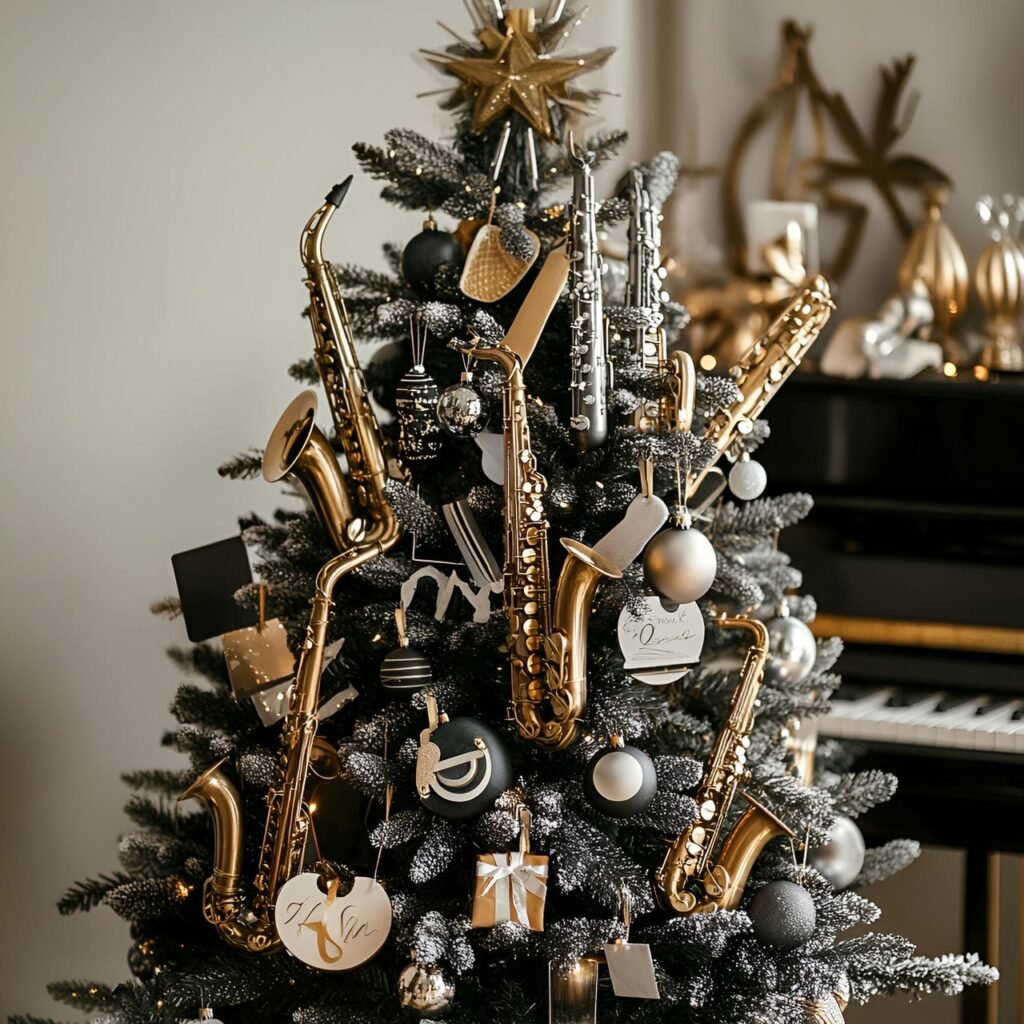 16. Music Lovers Christmas Tree: A Melody of Festive and Harmonious Décor