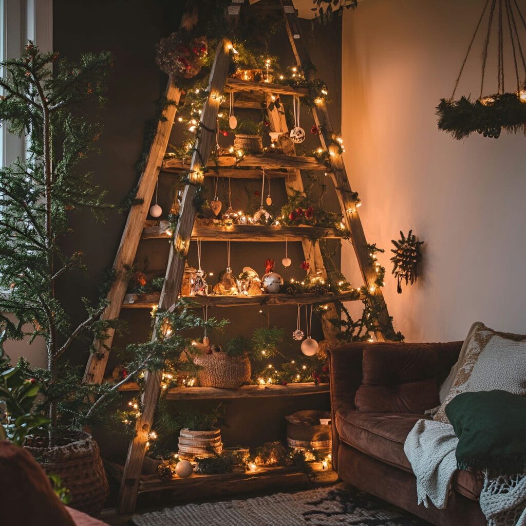 11. Ladder Christmas Tree with Citrus and Wooden Stars