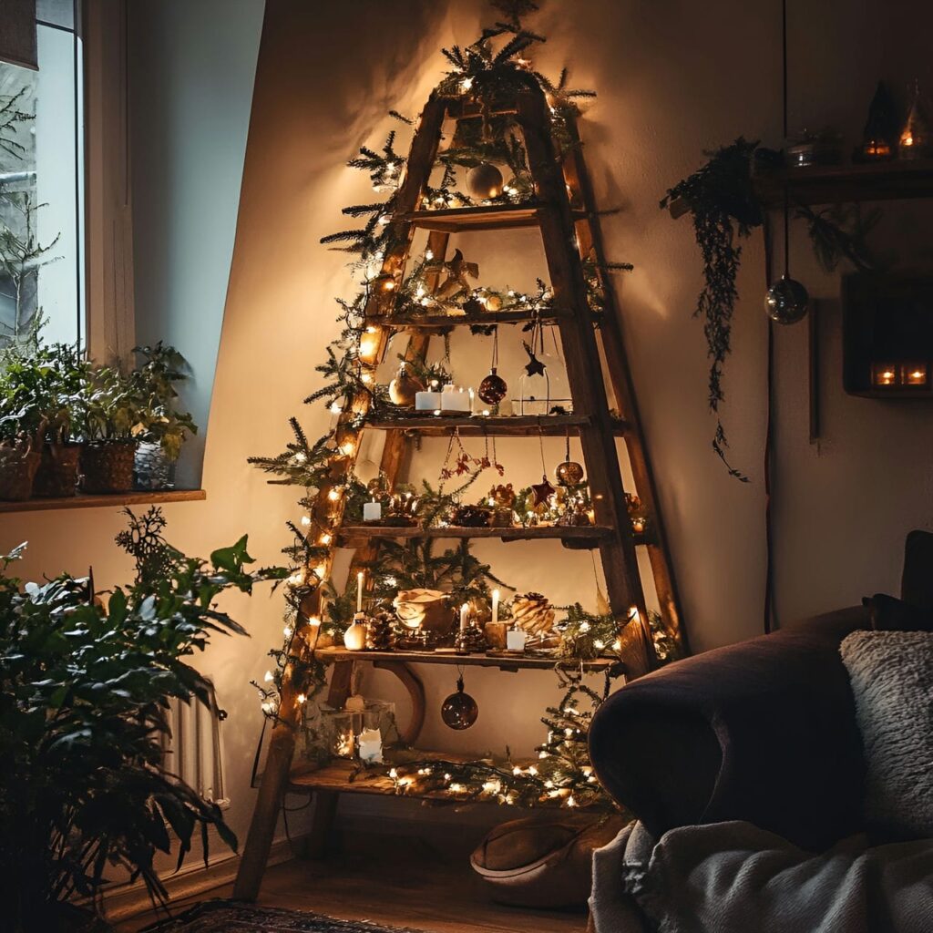 11. Ladder Christmas Tree with Citrus and Wooden Stars