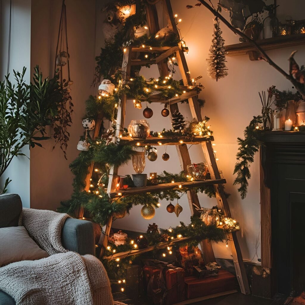 11. Ladder Christmas Tree with Citrus and Wooden Stars