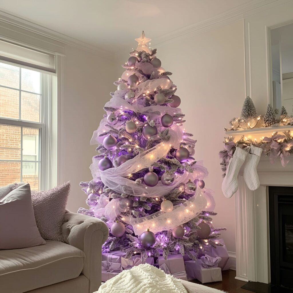 07. Lavender and Baby Pink Tree with Cozy Lace Garlands