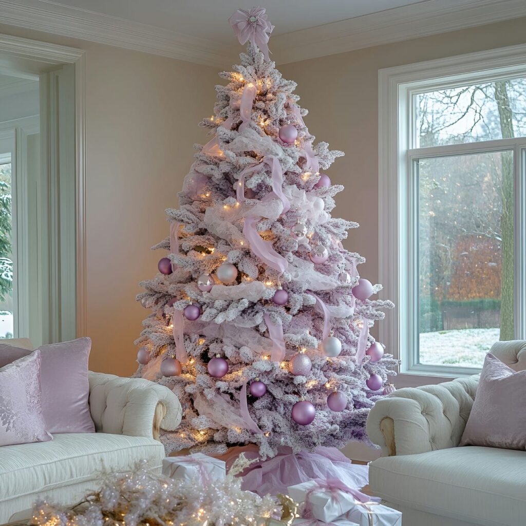 07. Lavender and Baby Pink Tree with Cozy Lace Garlands