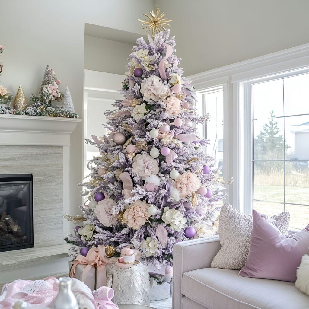 07. Lavender and Baby Pink Tree with Cozy Lace Garlands