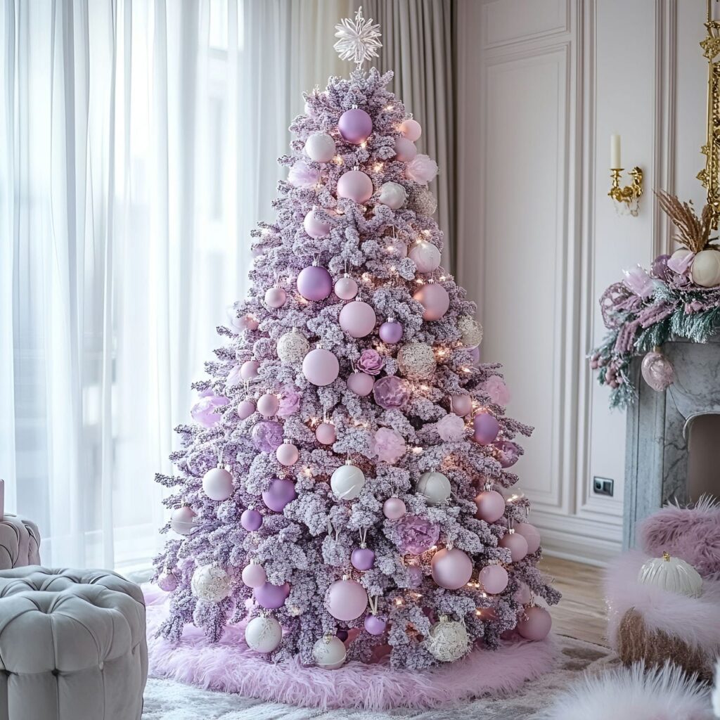 07. Lavender and Baby Pink Tree with Cozy Lace Garlands