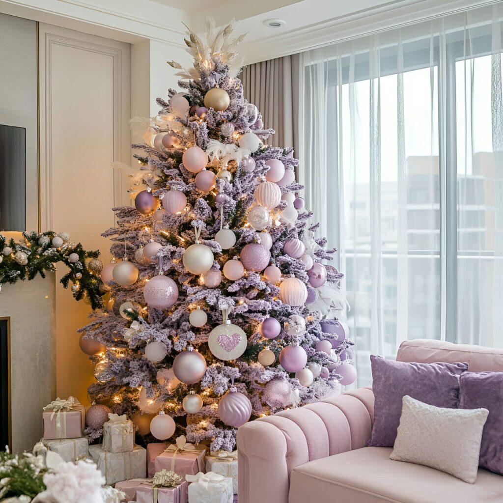 07. Lavender and Baby Pink Tree with Cozy Lace Garlands