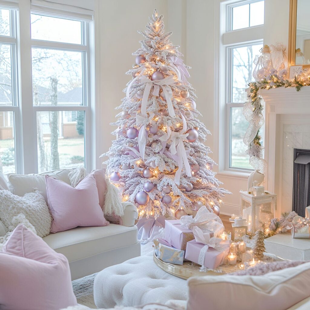 07. Lavender and Baby Pink Tree with Cozy Lace Garlands