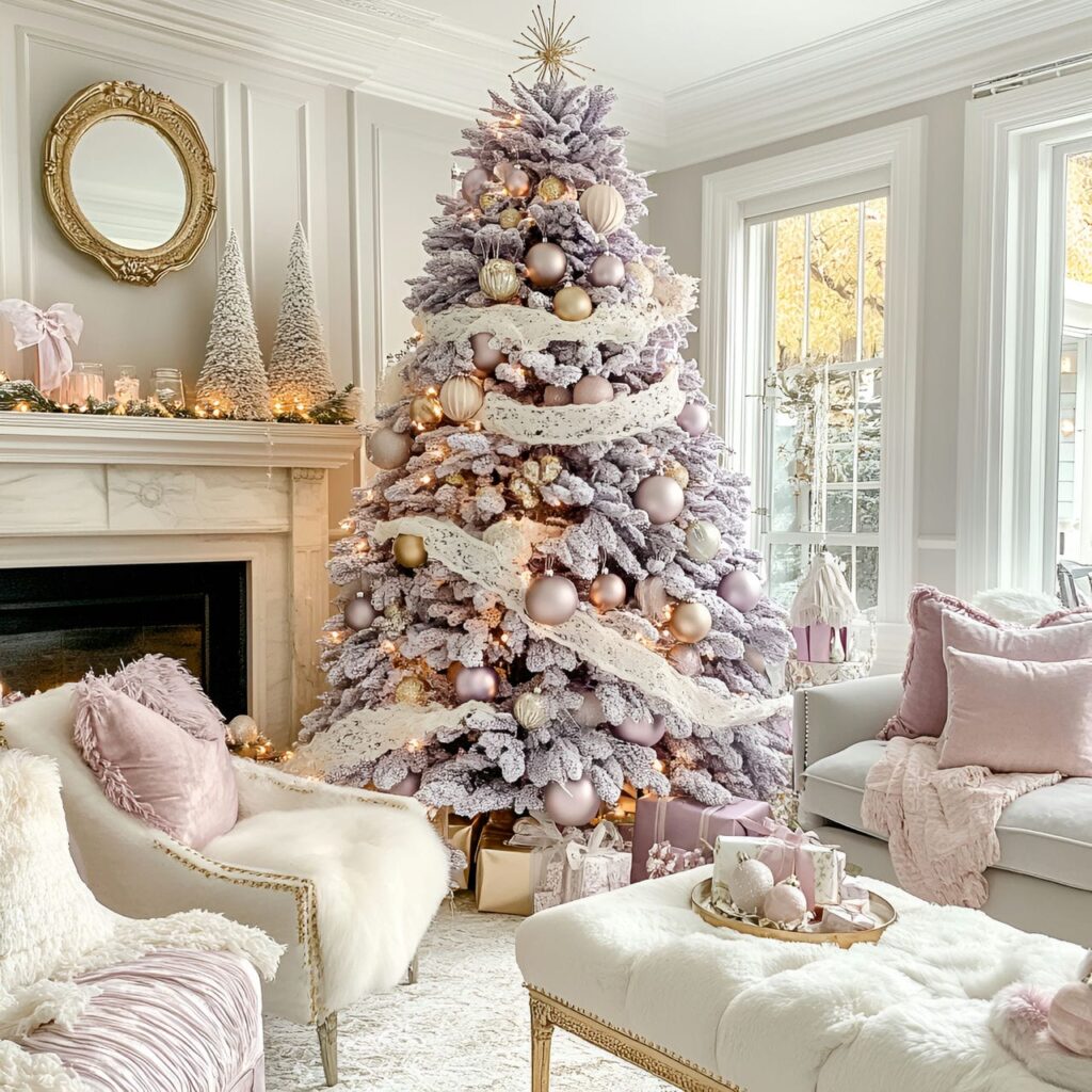 07. Lavender and Baby Pink Tree with Cozy Lace Garlands