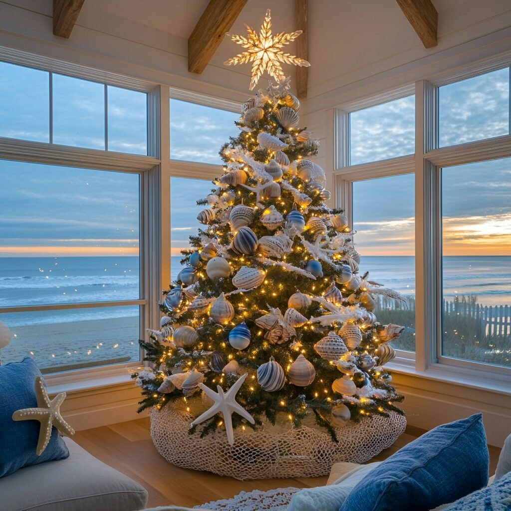 24. Nautical Christmas Tree: Coastal-Inspired Holiday Décor