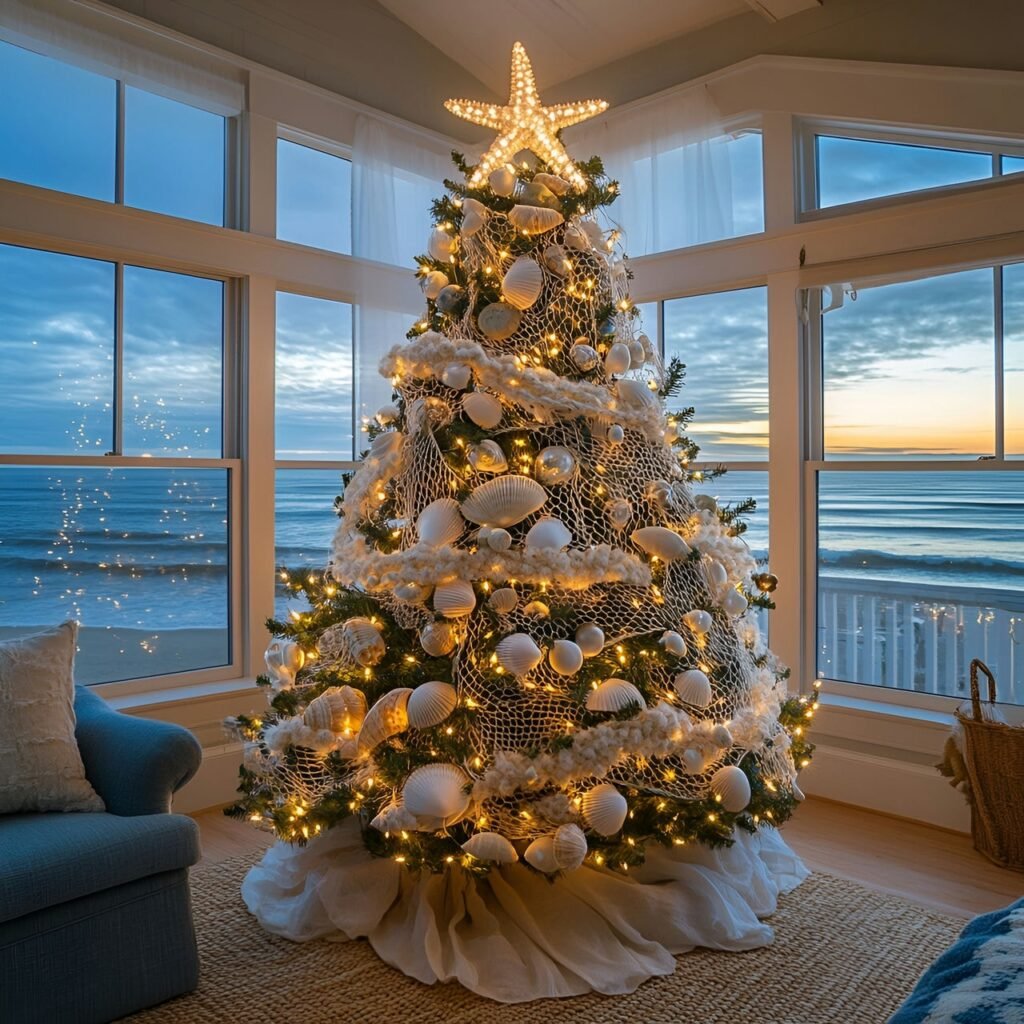 24. Nautical Christmas Tree: Coastal-Inspired Holiday Décor