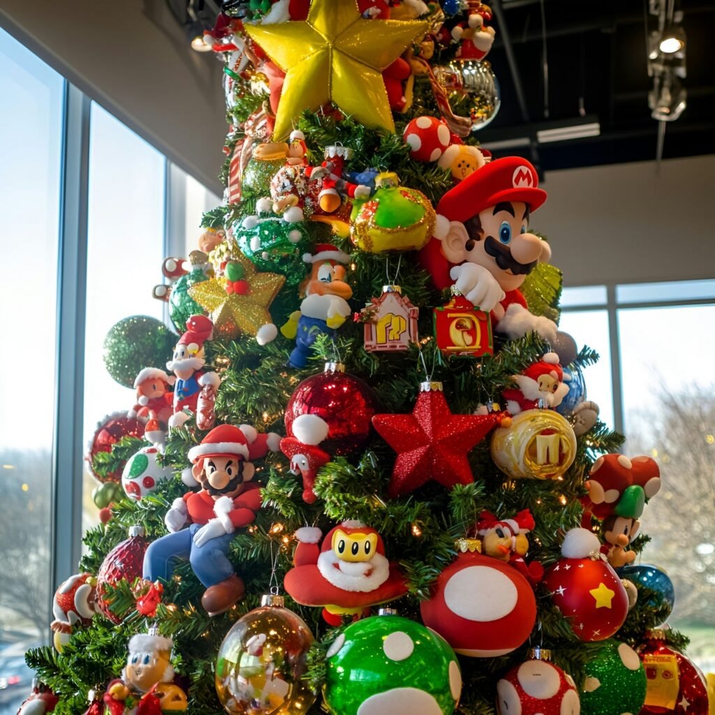 09. Mario Christmas Tree: Power-Up Your Holidays with Super Mario Décor