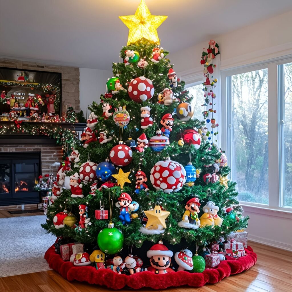 09. Mario Christmas Tree: Power-Up Your Holidays with Super Mario Décor