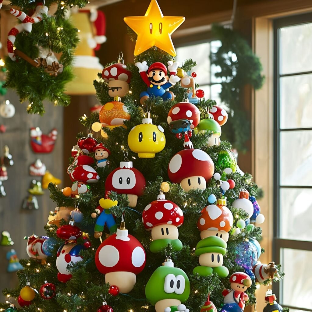 09. Mario Christmas Tree: Power-Up Your Holidays with Super Mario Décor