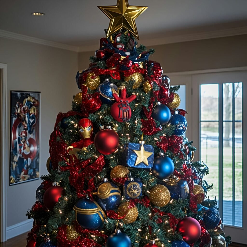 04. Marvel Superheroes Christmas Tree: Assemble a Heroic Holiday Display