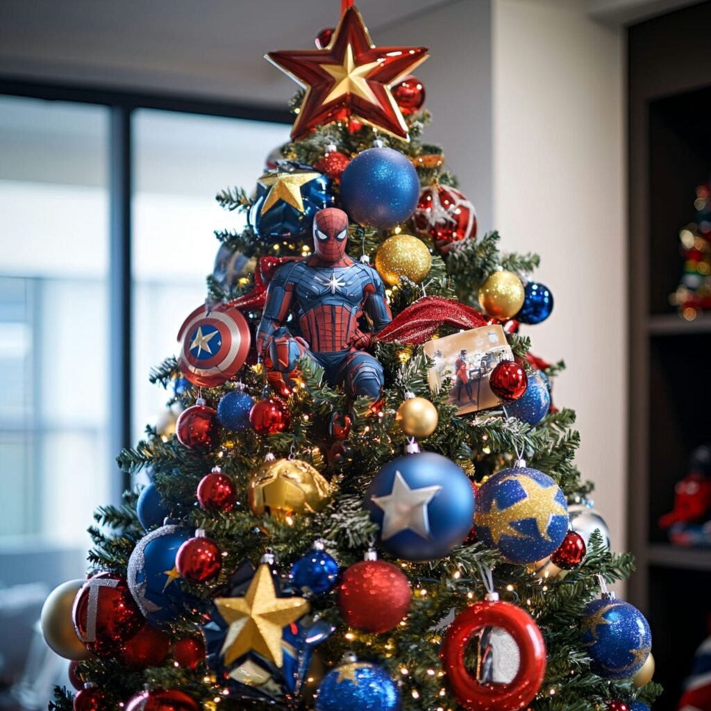 04. Marvel Superheroes Christmas Tree: Assemble a Heroic Holiday Display