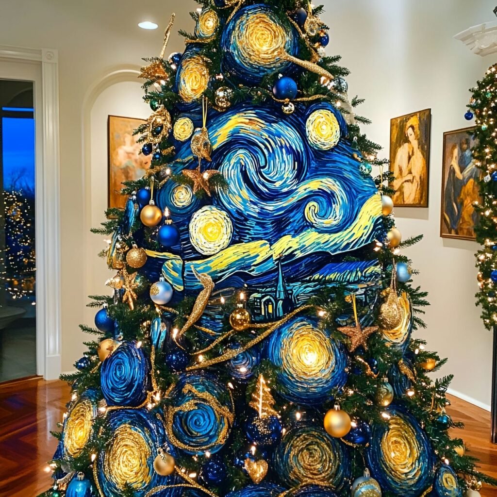 18. Art Lover’s Christmas Tree: A Creative and Colorful Holiday Masterpiece