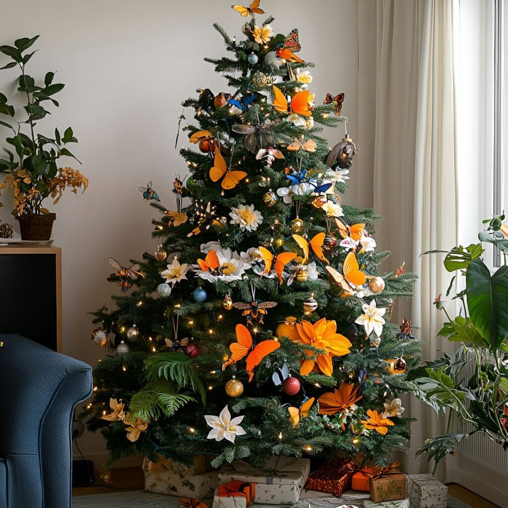 26. Meadow Flowers Tree with Wildflower, Butterfly, and Bee Décor