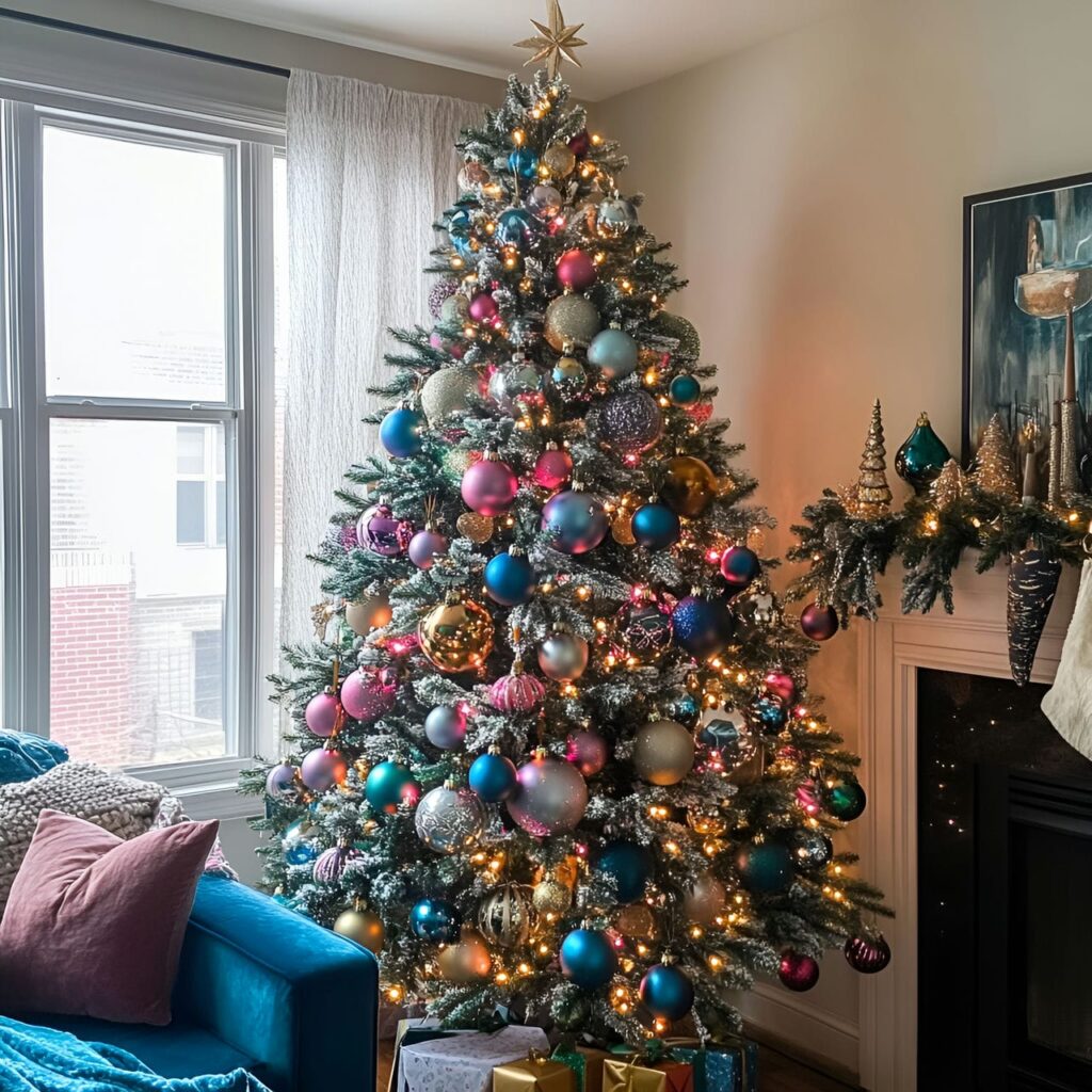 08. Metallic Multi-Colored Tree with Chic Ornaments