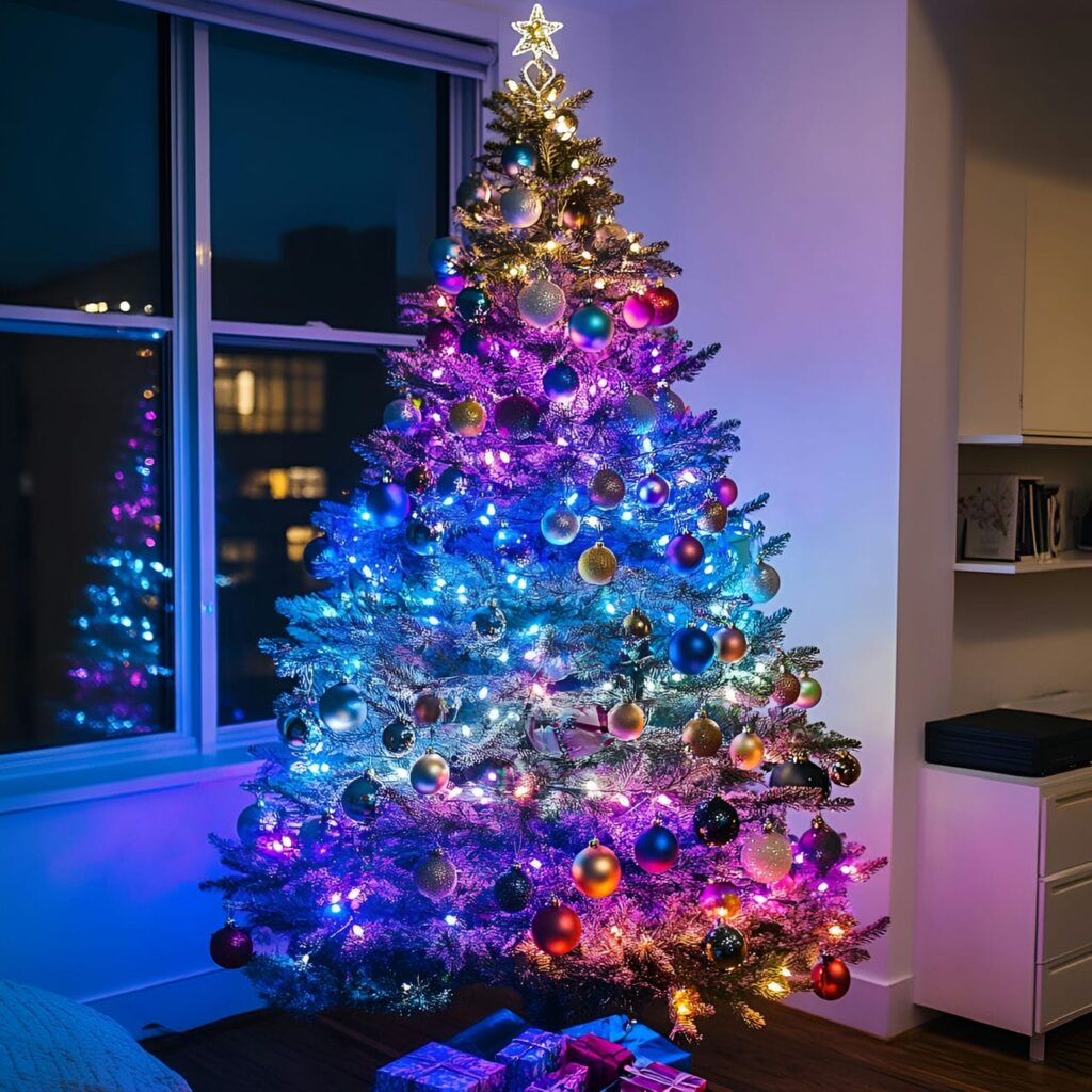 08. Metallic Multi-Colored Tree with Chic Ornaments