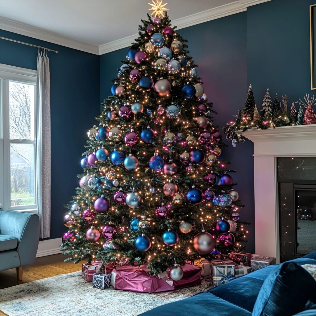 08. Metallic Multi-Colored Tree with Chic Ornaments