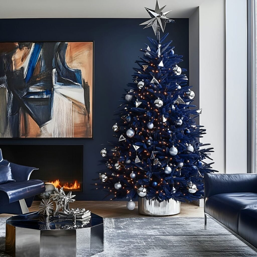 06. Midnight Blue Dream with Sleek Modern Ornaments