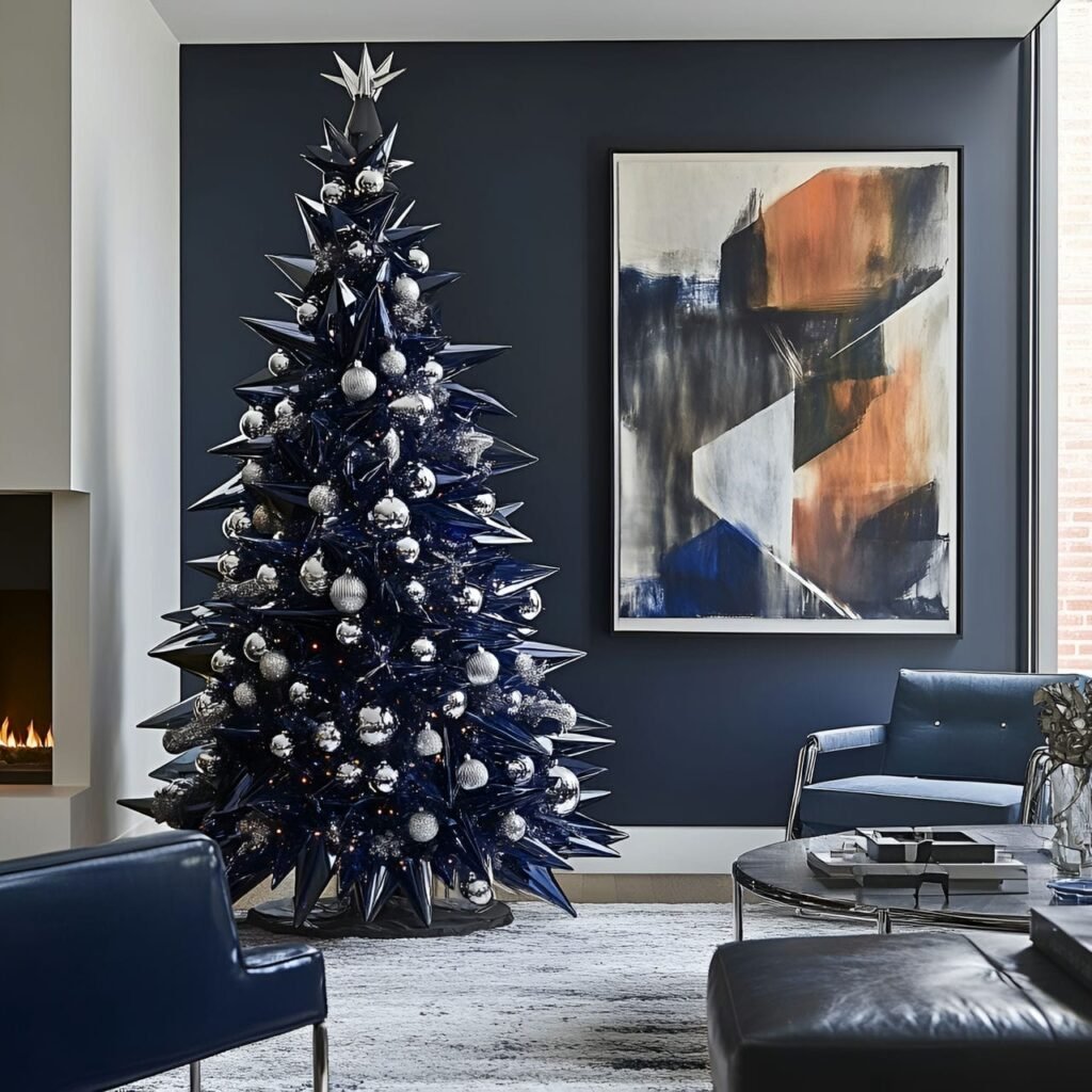 06. Midnight Blue Dream with Sleek Modern Ornaments