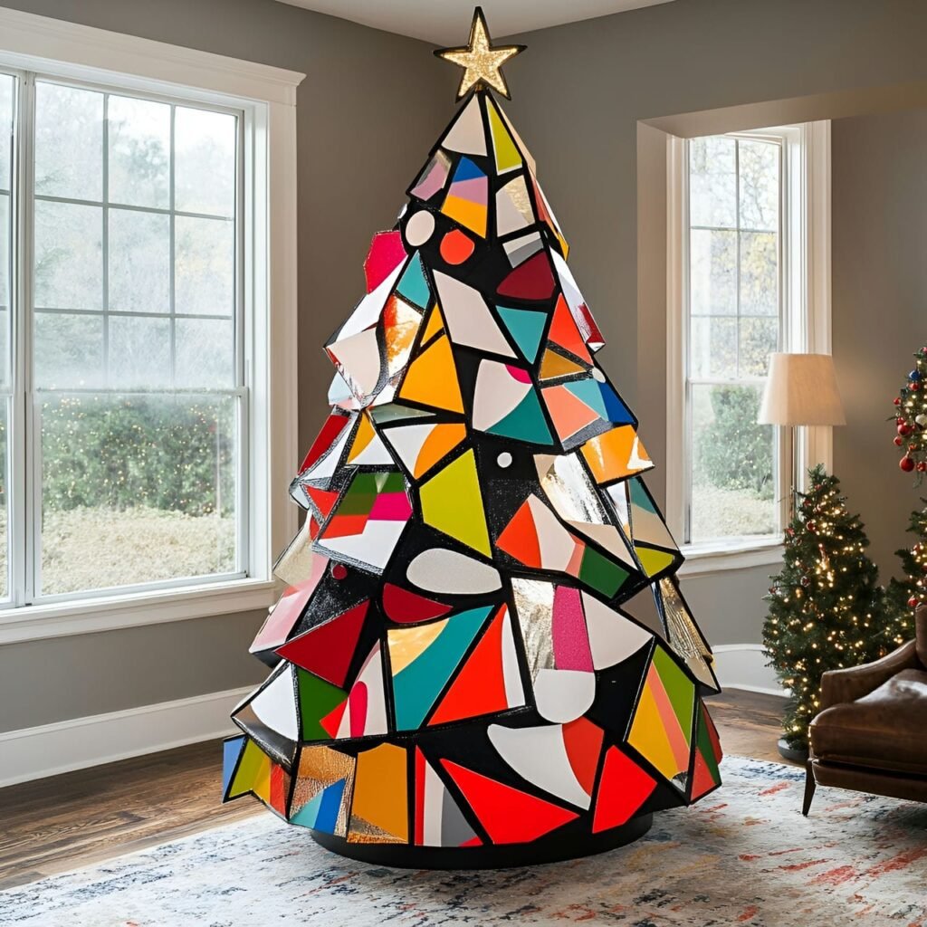 18. Art Lover’s Christmas Tree: A Creative and Colorful Holiday Masterpiece